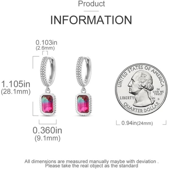 Women Drop Earrings Various Hypoallergenic Star moon Sterling Silver - Picture 6 of 6